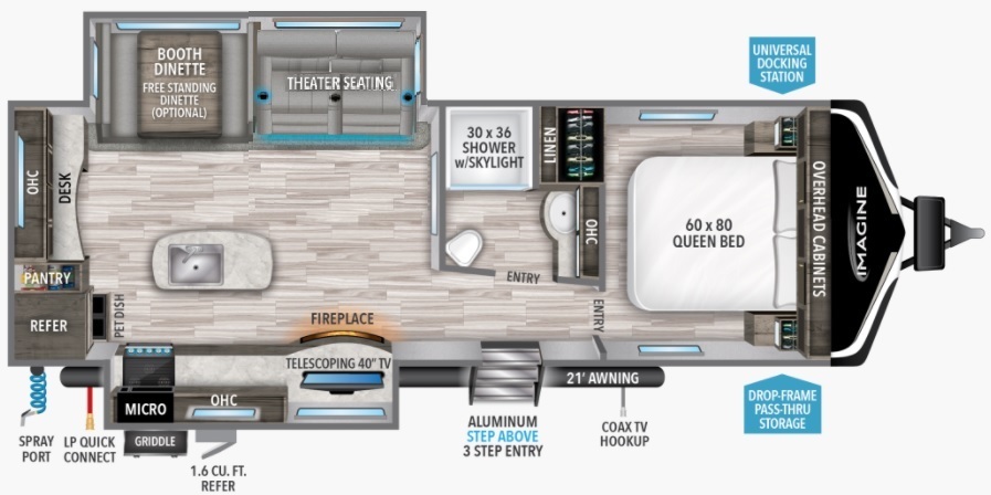 2024 Grand Design Imagine XLS 23LDE Floorplan