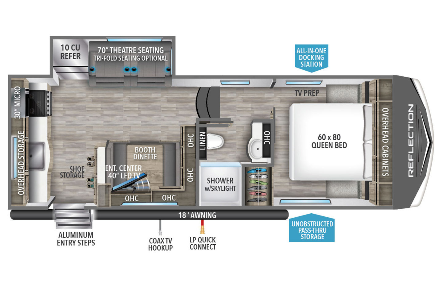 2023 Grand Design Reflection 150 Series 226RK Floorplan