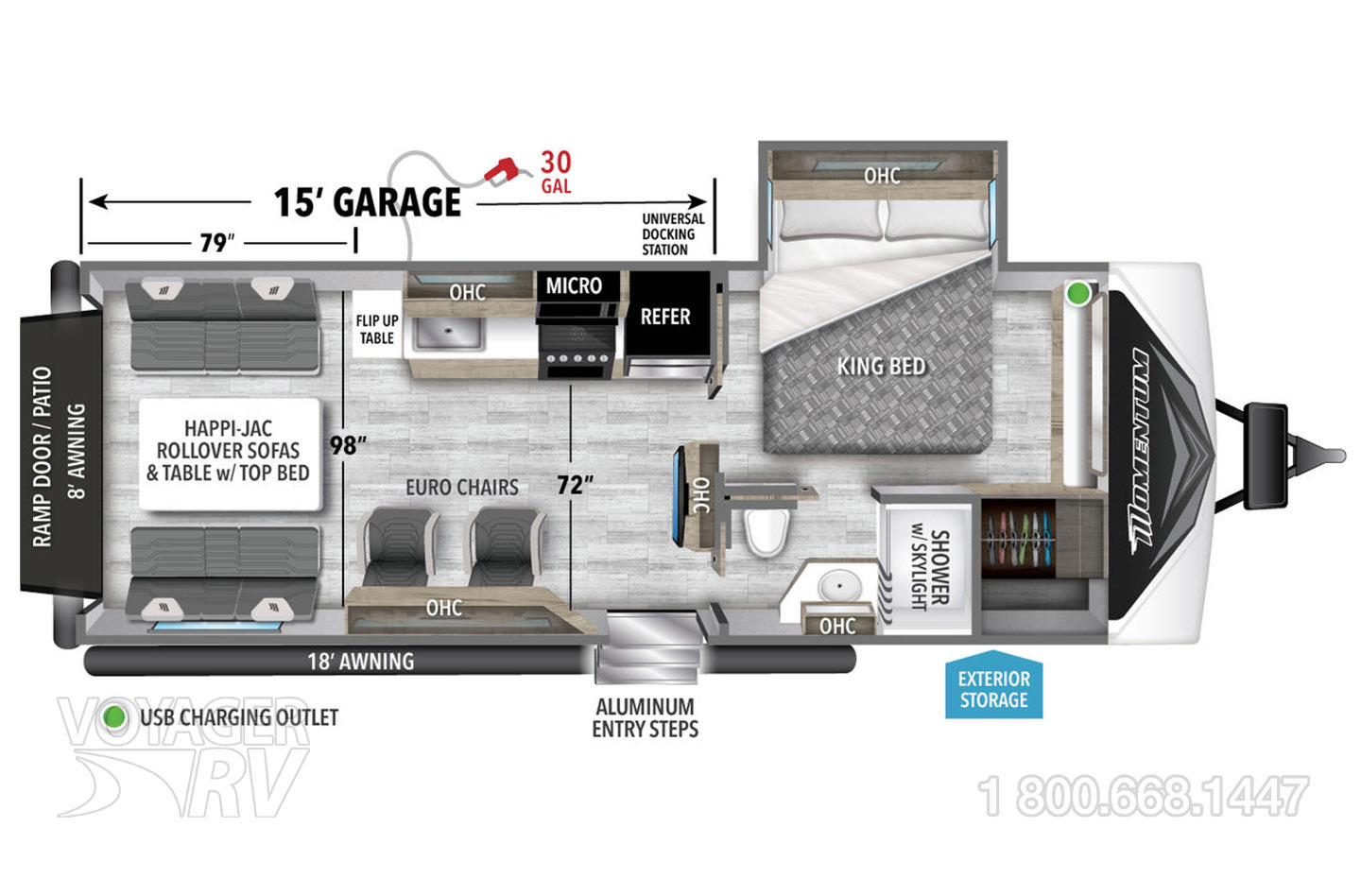 2023 Grand Design Momentum 23G Floorplan