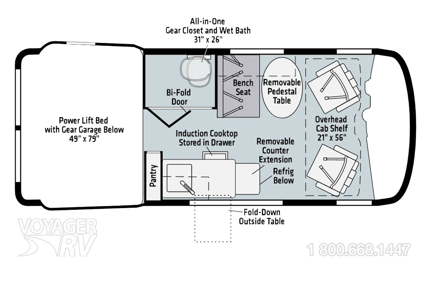 2024 Roadtrek Pivot Slumber Floorplan