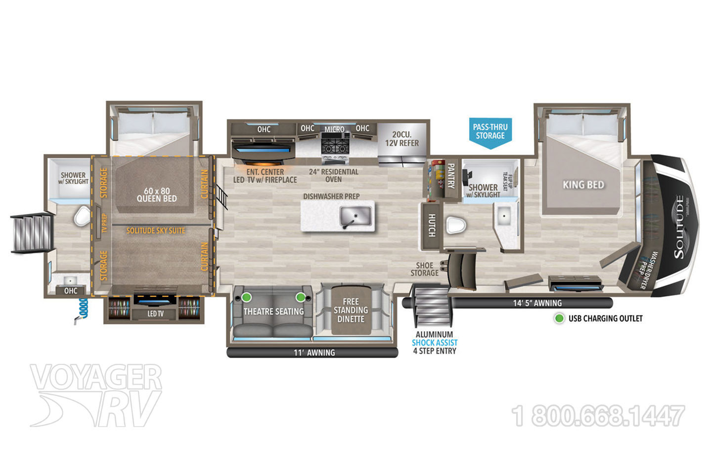 For Sale New 2024 Grand Design Solitude 391DL 5th Wheels Voyager RV