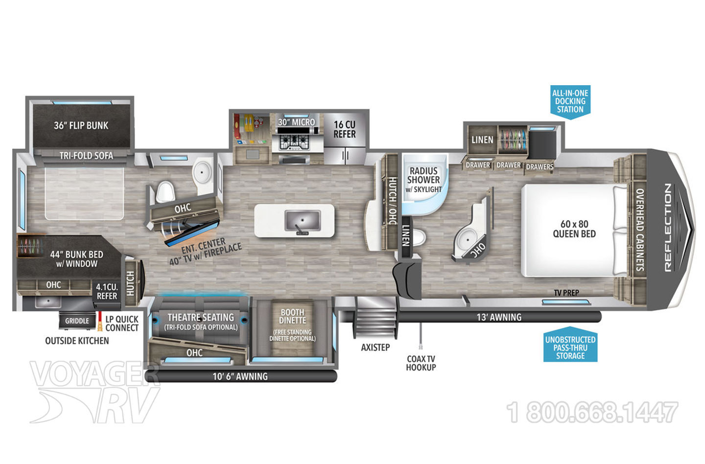 2024 Grand Design Reflection 311BHS Floorplan