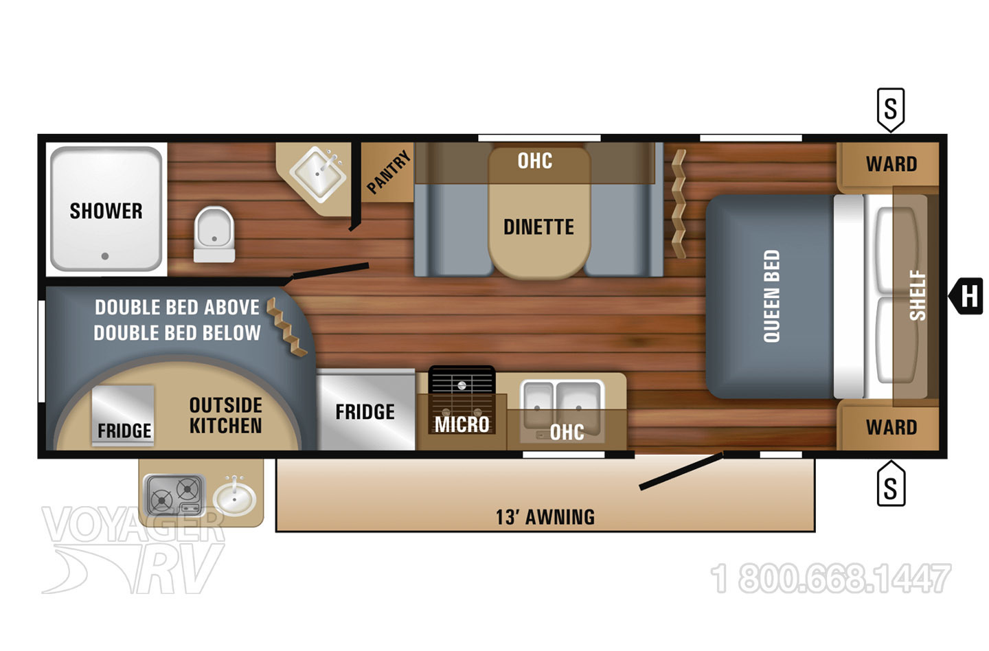 2023 Jayco Jay Flight SLX-7 184BS GL Floorplan