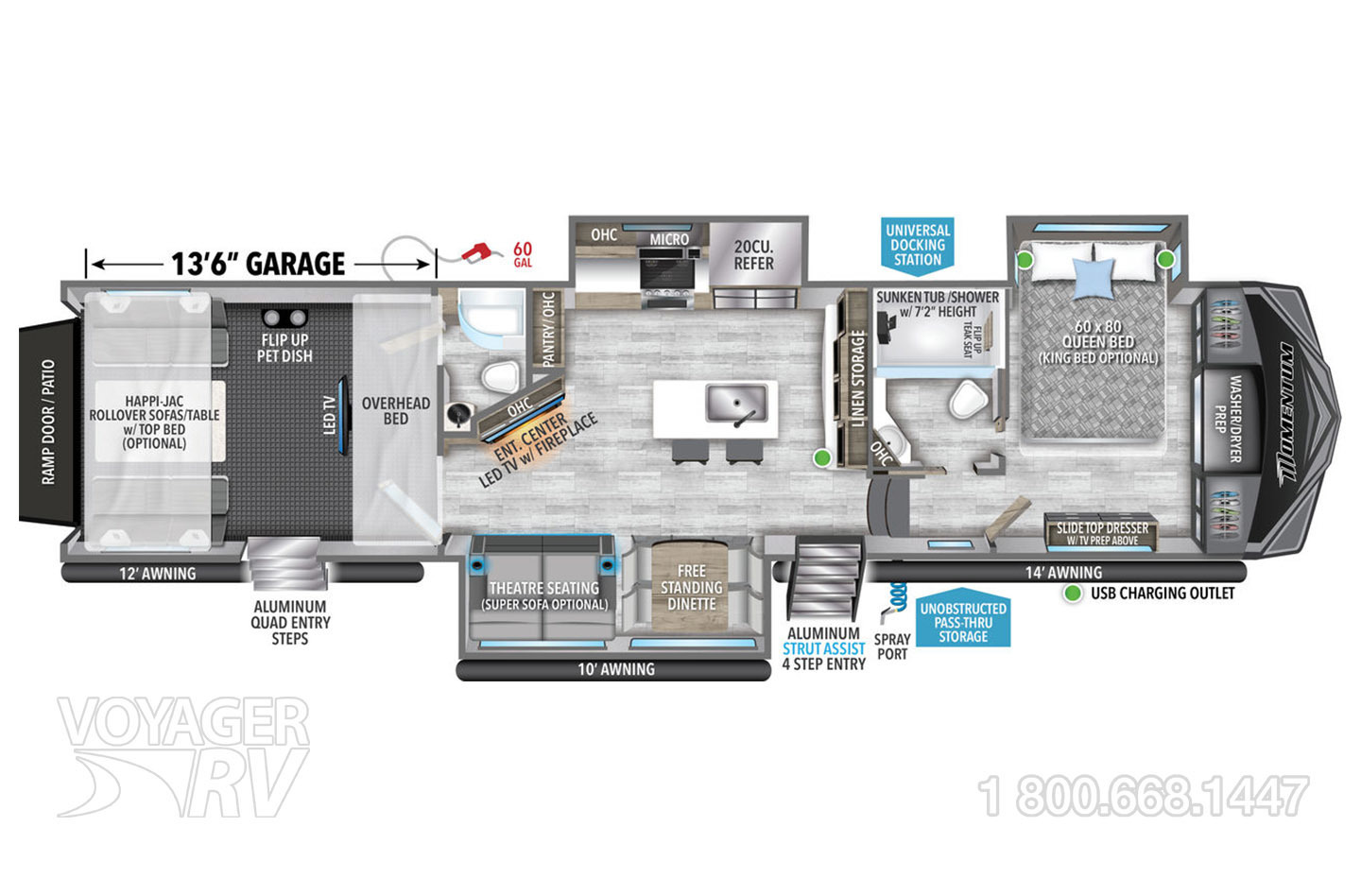 2024 Grand Design Momentum 397THS Floorplan