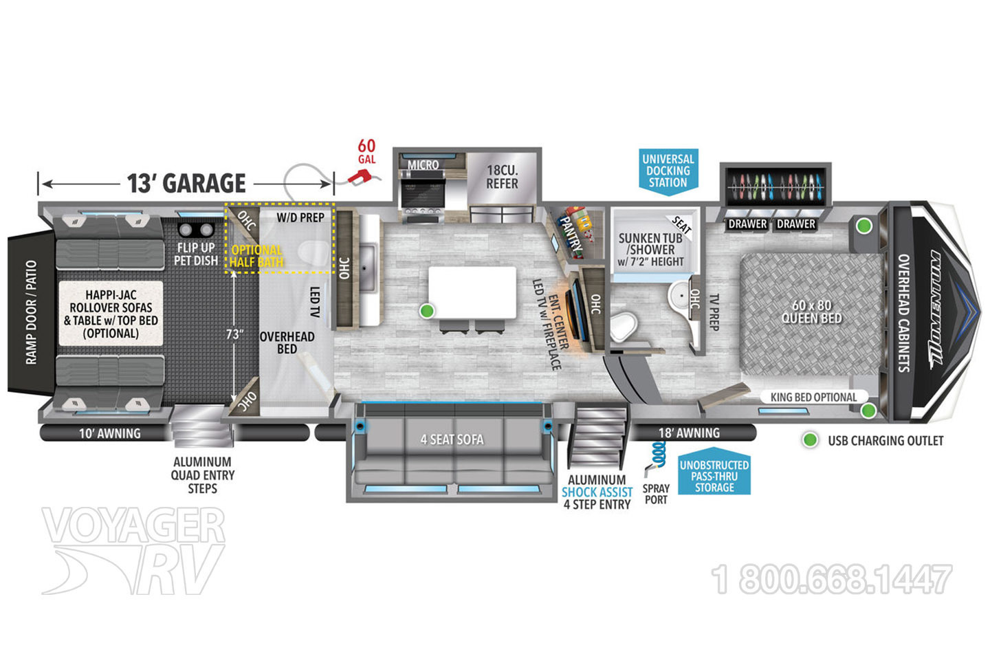 2024 Grand Design Momentum M-Class 349M Floorplan