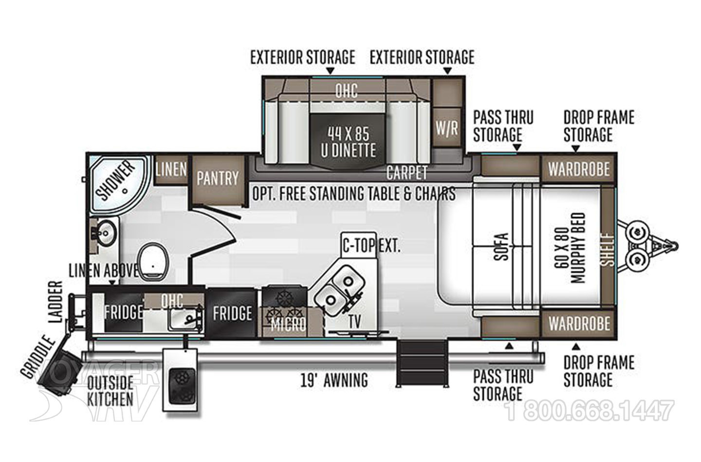 2020 Forest River Rockwood 2507S Floorplan