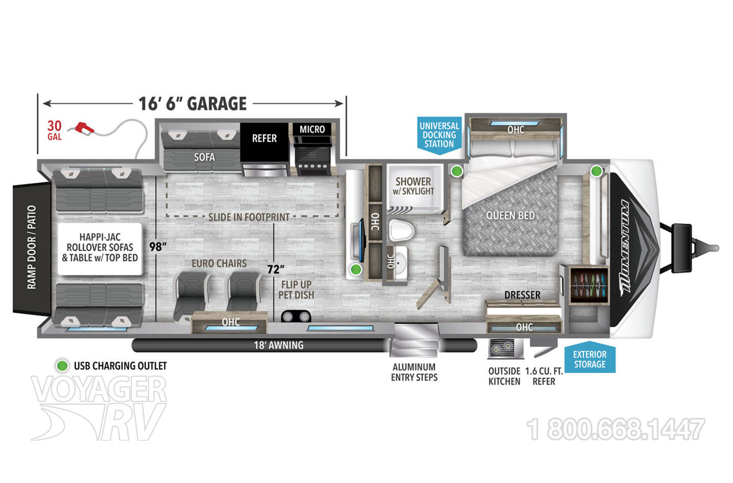 2024 Grand Design Momentum G-Class 28G Floorplan