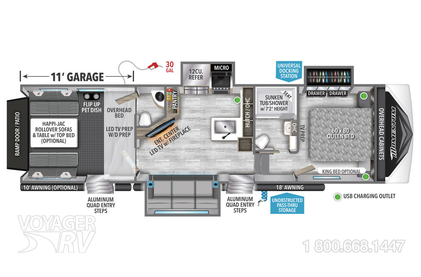 2024 Grand Design Momentum G-Class 320G Floorplan