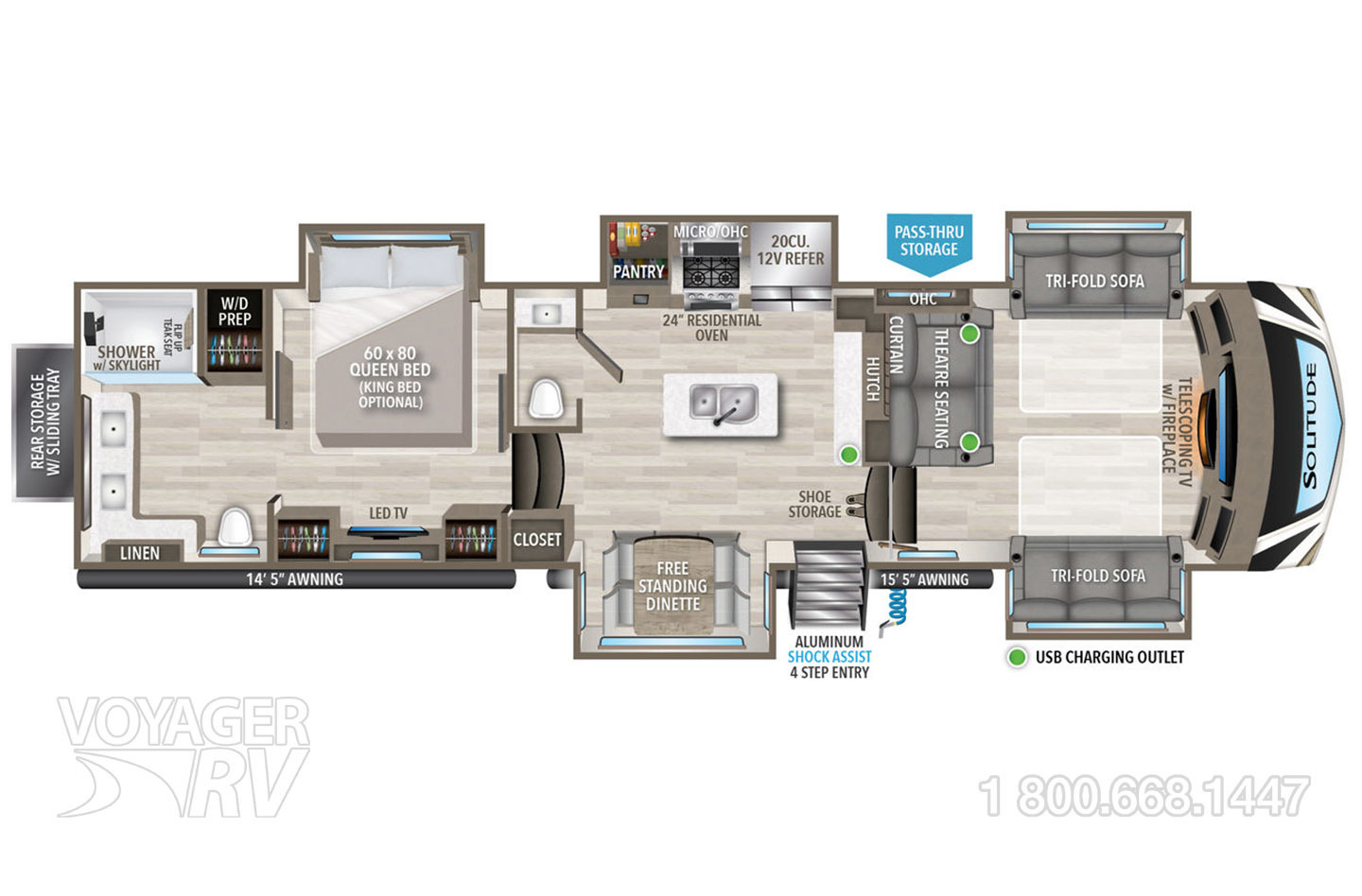 2024 Grand Design Solitude 380FL Floorplan