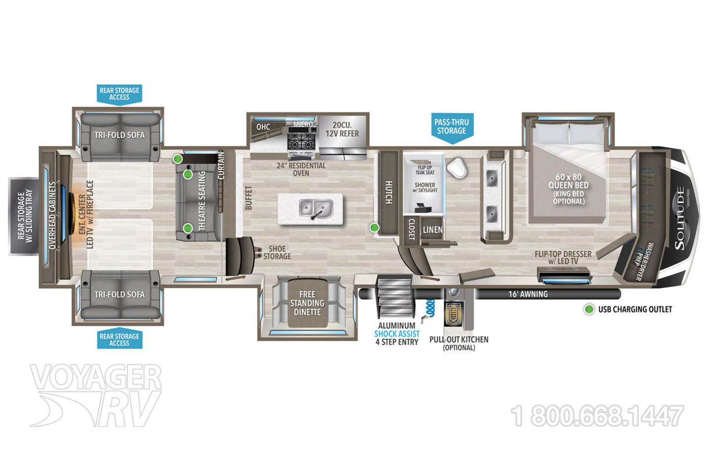 2024 Grand Design Solitude 382WB Floorplan